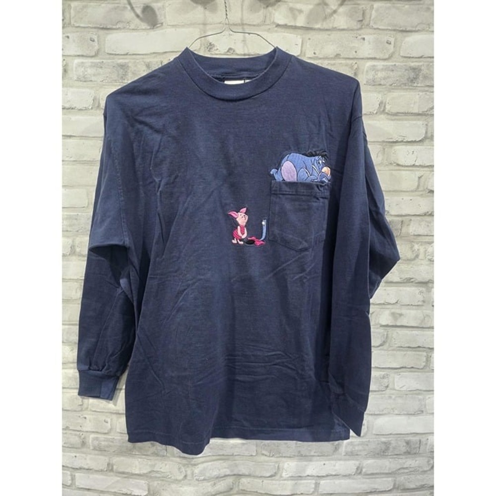 Disney Winnie the Pooh Shirt Embroidered Tigger And Pooh Vintage 90s Crew Neck L